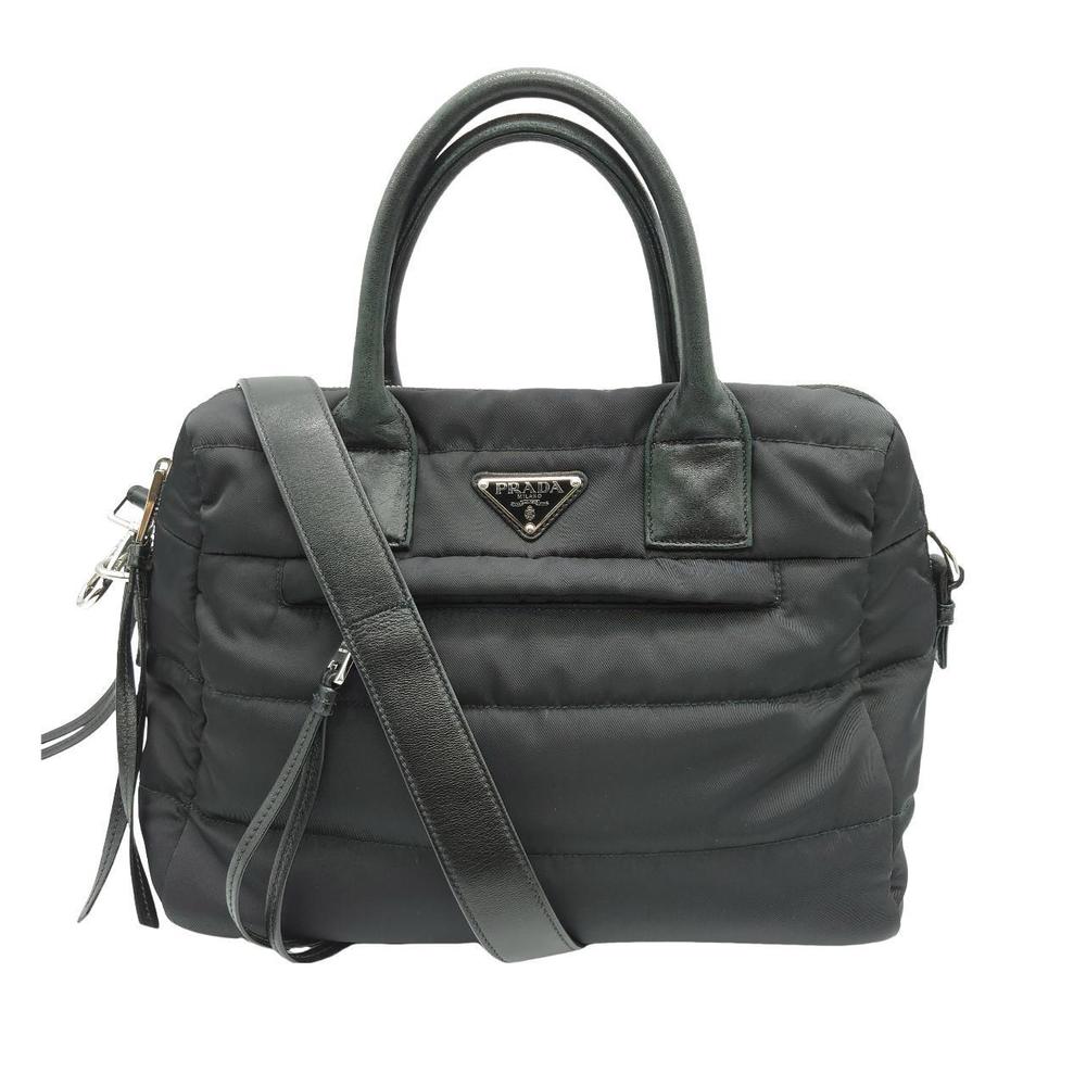 Prada Triangular Plate Logo Chic Functional Leath… - image 1